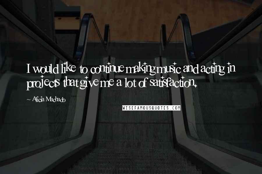 Alicia Machado quotes: I would like to continue making music and acting in projects that give me a lot of satisfaction.