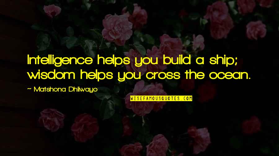 Alicia Ostriker Quotes By Matshona Dhliwayo: Intelligence helps you build a ship; wisdom helps