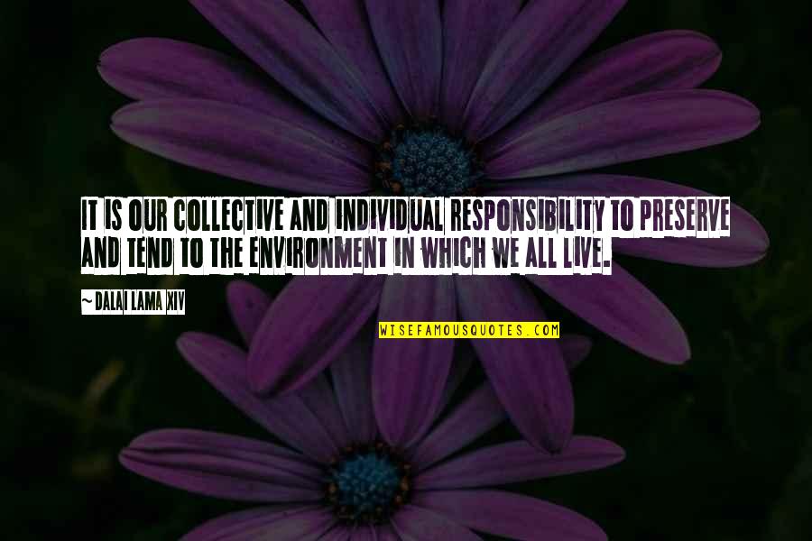 Alicios Quotes By Dalai Lama XIV: It is our collective and individual responsibility to Alicios Quotes By Dalai Lama XIV: It is our collective and individual responsibility to