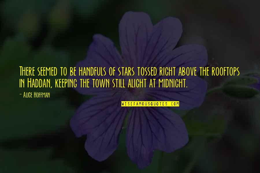 Alight Quotes By Alice Hoffman: There seemed to be handfuls of stars tossed