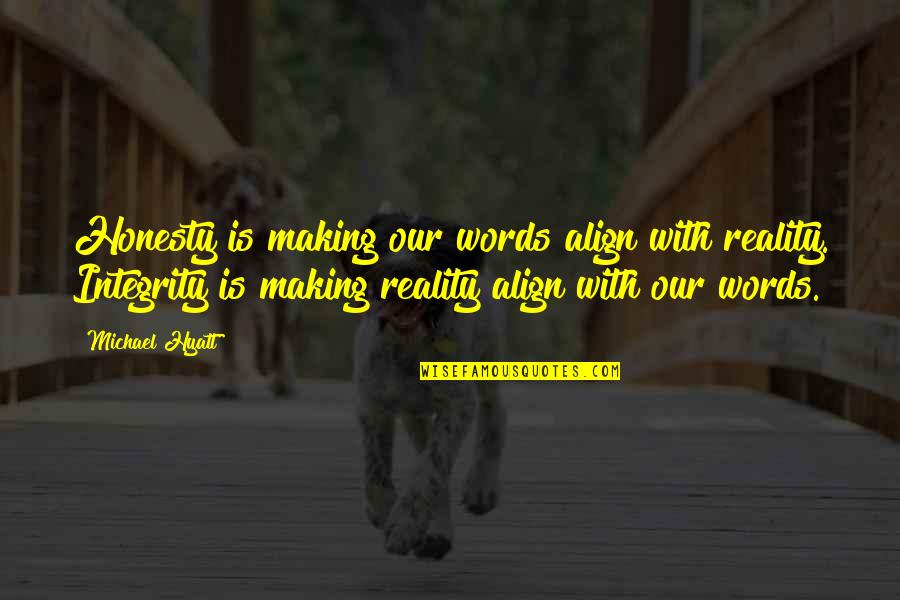 Align Quotes By Michael Hyatt: Honesty is making our words align with reality.