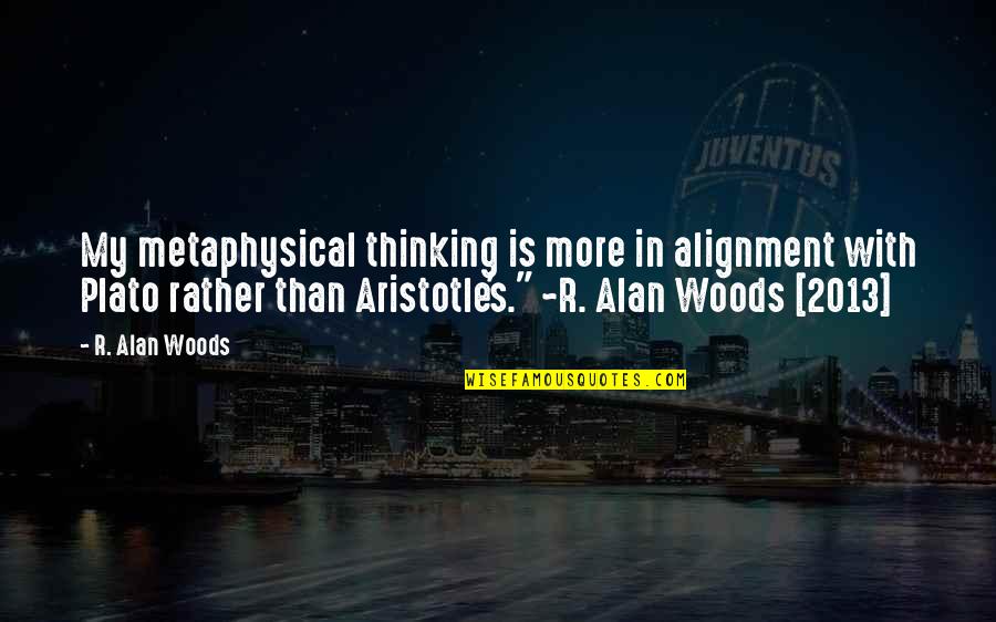 Alignment Quotes By R. Alan Woods: My metaphysical thinking is more in alignment with