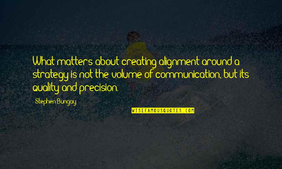 Alignment Quotes By Stephen Bungay: What matters about creating alignment around a strategy
