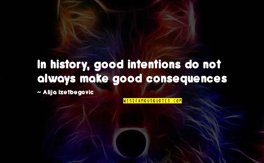 Alija Izetbegovic Quotes By Alija Izetbegovic: In history, good intentions do not always make