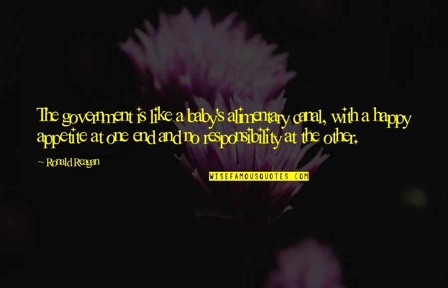 Alimentary Canal Quotes By Ronald Reagan: The government is like a baby's alimentary canal,
