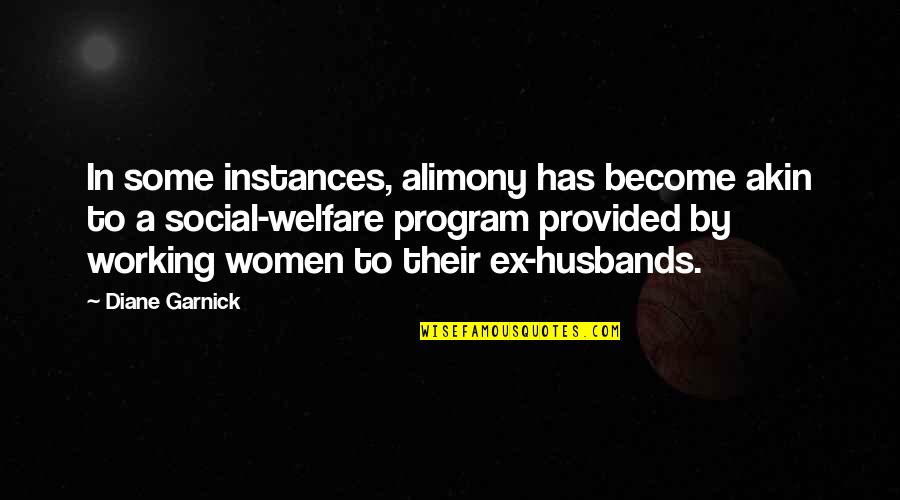 Alimony Quotes By Diane Garnick: In some instances, alimony has become akin to