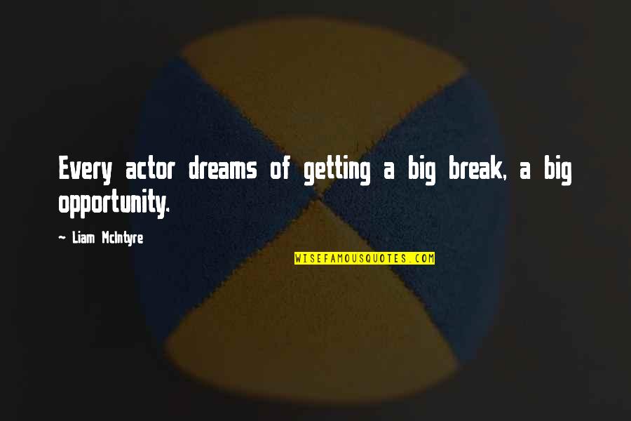 Alineation Quotes By Liam McIntyre: Every actor dreams of getting a big break,