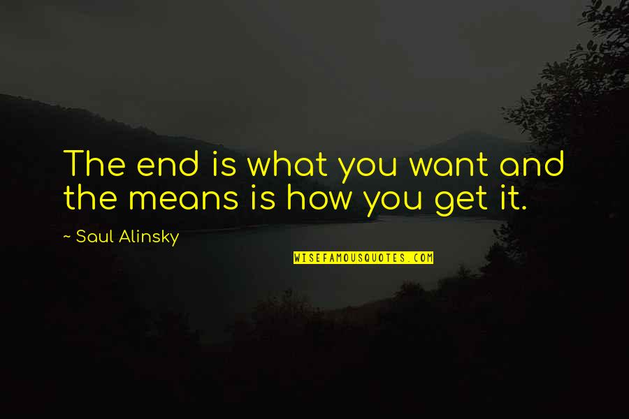 Alinsky Quotes By Saul Alinsky: The end is what you want and the Alinsky Quotes By Saul Alinsky: The end is what you want and the