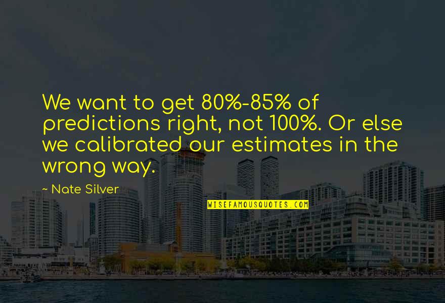 Alireza Nourizadeh Quotes By Nate Silver: We want to get 80%-85% of predictions right, Alireza Nourizadeh Quotes By Nate Silver: We want to get 80%-85% of predictions right,