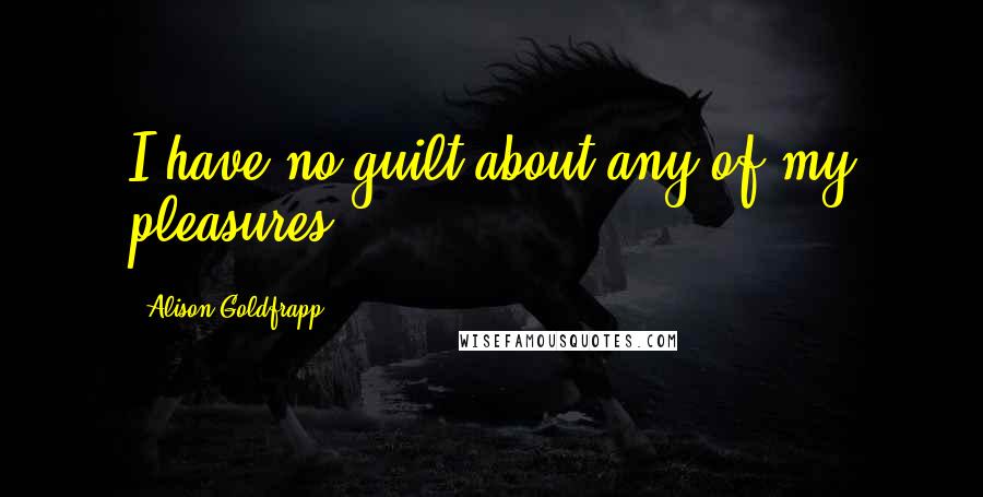 Alison Goldfrapp quotes: I have no guilt about any of my pleasures.