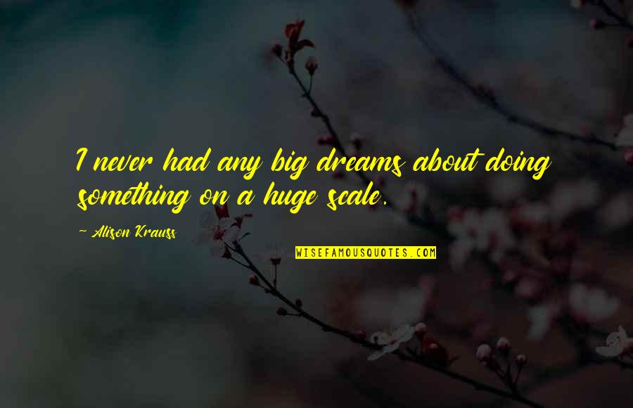 Alison Krauss Quotes By Alison Krauss: I never had any big dreams about doing
