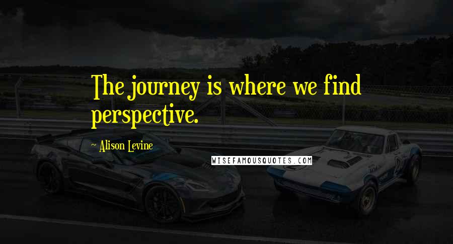 Alison Levine quotes: The journey is where we find perspective.