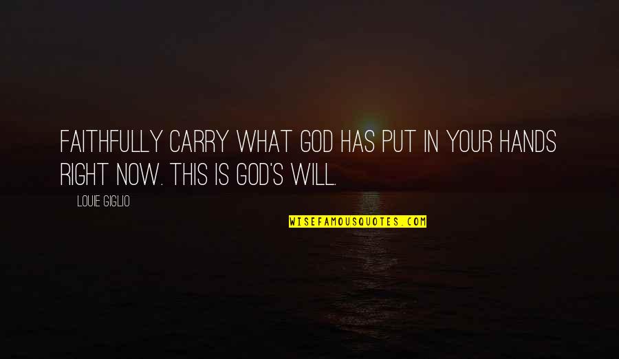 Alisson Loss Quotes By Louie Giglio: Faithfully carry what God has put in your