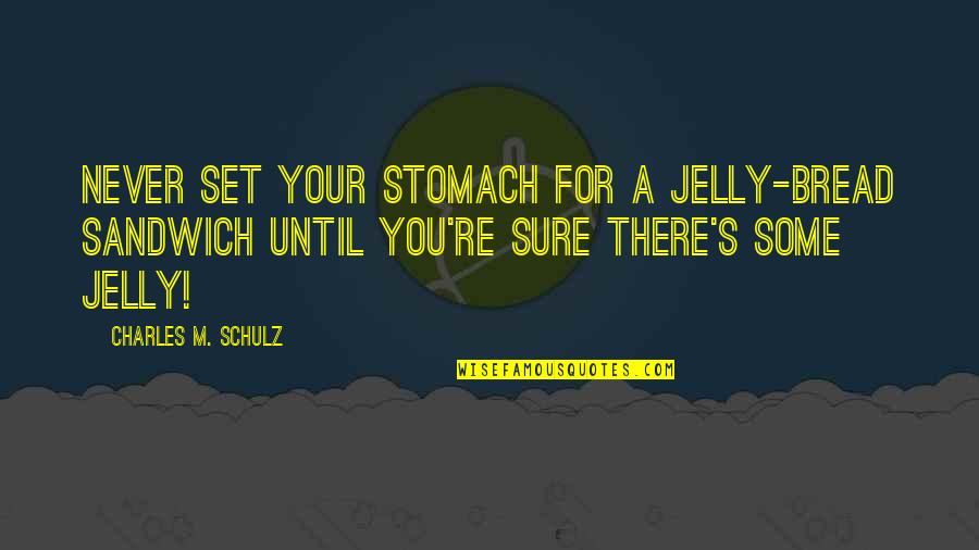 Alisson Shore Quotes By Charles M. Schulz: Never set your stomach for a jelly-bread sandwich Alisson Shore Quotes By Charles M. Schulz: Never set your stomach for a jelly-bread sandwich