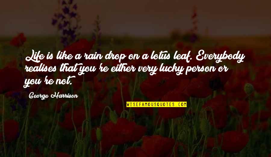 Alistair Brownlee Quotes By George Harrison: Life is like a rain drop on a