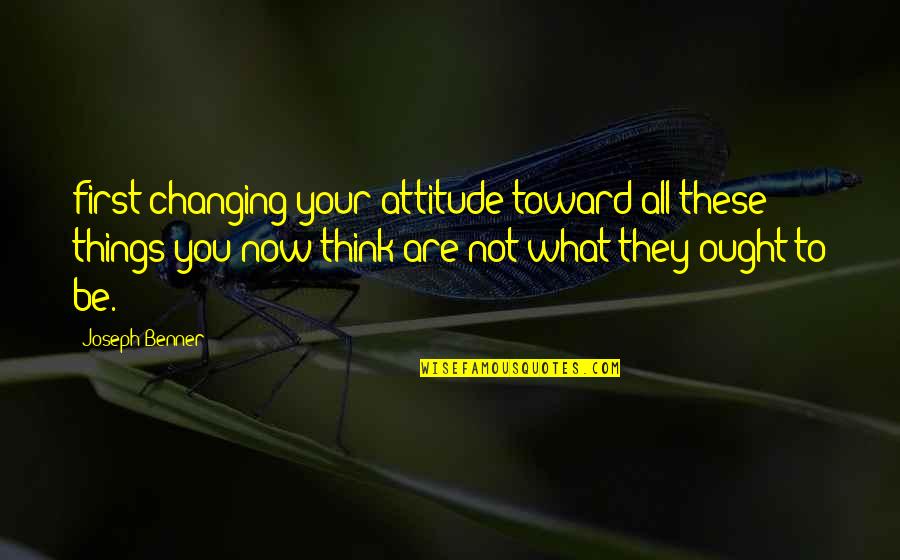 Alistaire Rimer Quotes By Joseph Benner: first changing your attitude toward all these things