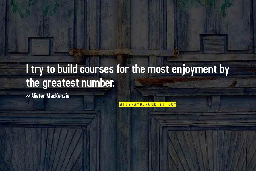 Alister's Quotes By Alister MacKenzie: I try to build courses for the most