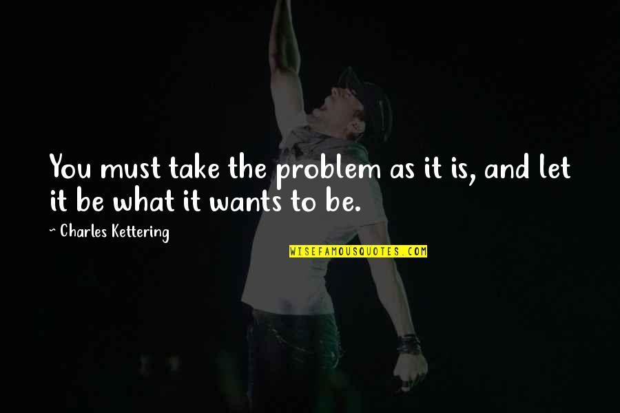 Alitas Al Quotes By Charles Kettering: You must take the problem as it is,