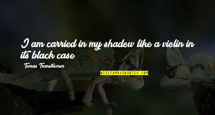 Alizoti Co Quotes By Tomas Transtromer: I am carried in my shadow like a