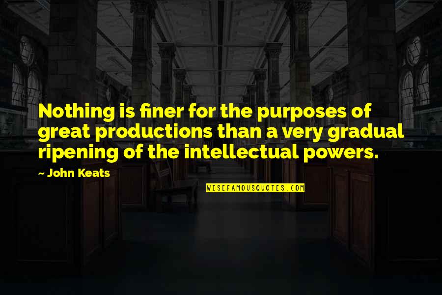 Alkalmazkodni Quotes By John Keats: Nothing is finer for the purposes of great