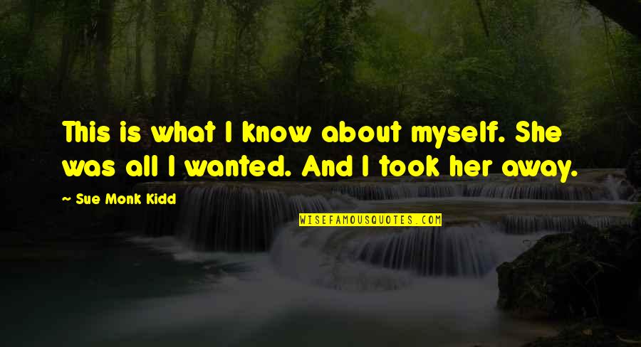 All About Her Quotes By Sue Monk Kidd: This is what I know about myself. She