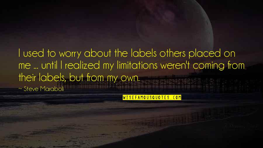 All About Steve Quotes By Steve Maraboli: I used to worry about the labels others