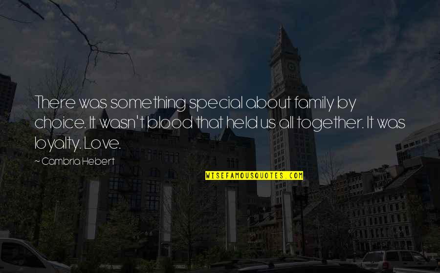 All About Us Love Quotes By Cambria Hebert: There was something special about family by choice.