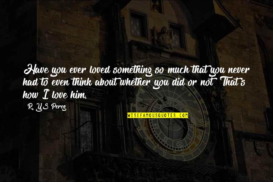 All About Us Love Quotes By R. YS Perez: Have you ever loved something so much that