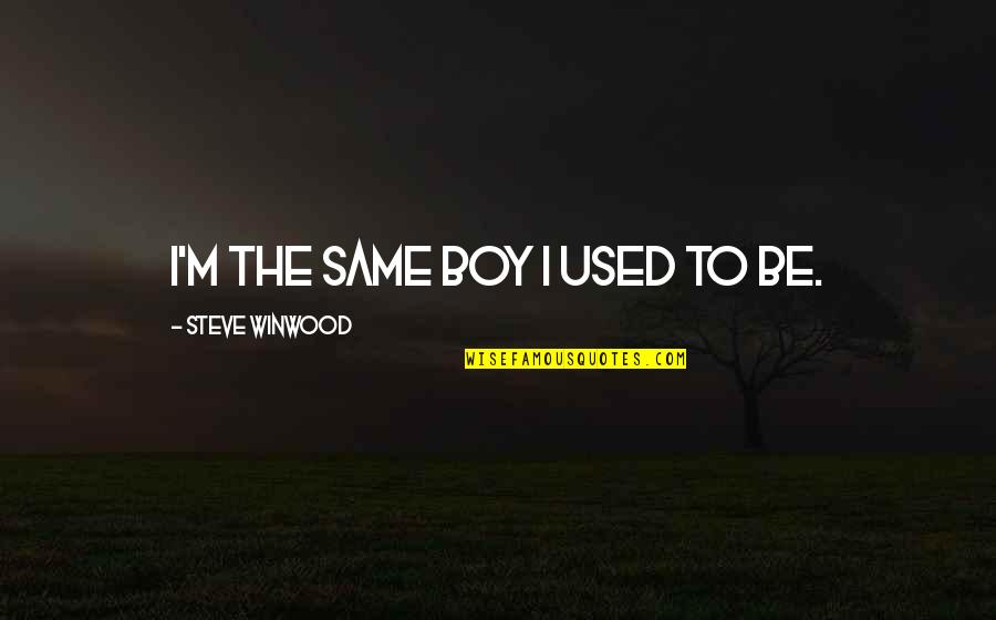 All Boys Are The Same Quotes By Steve Winwood: I'm the same boy I used to be.