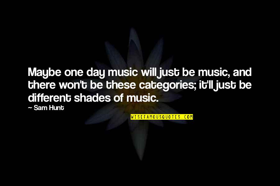 All Categories Of Quotes By Sam Hunt: Maybe one day music will just be music,