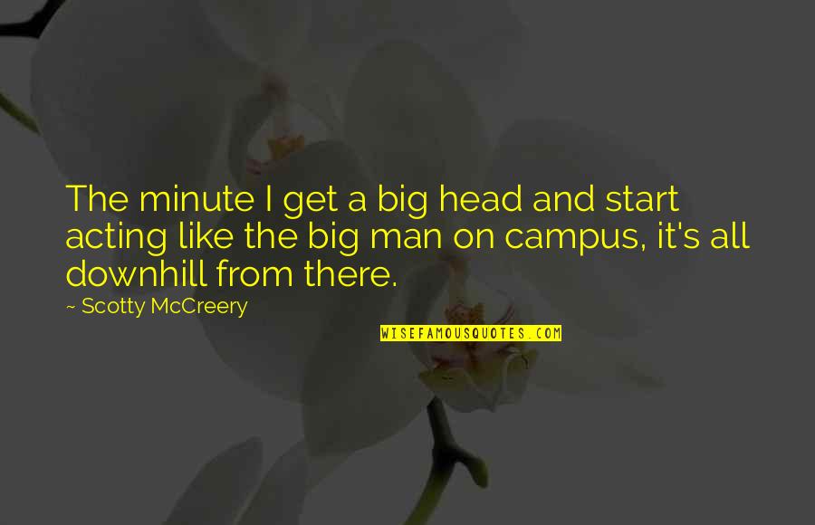 All Downhill Quotes By Scotty McCreery: The minute I get a big head and