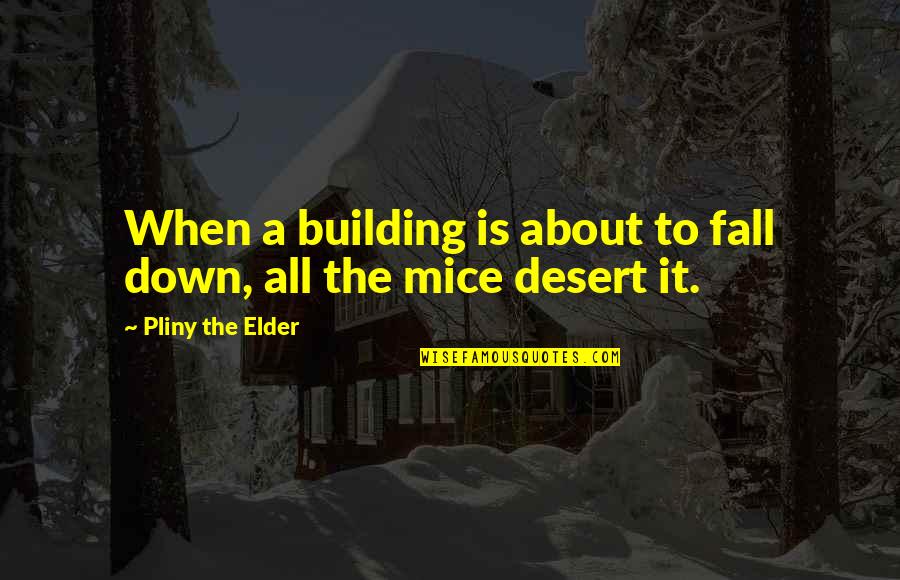 All Fall Down Quotes By Pliny The Elder: When a building is about to fall down,