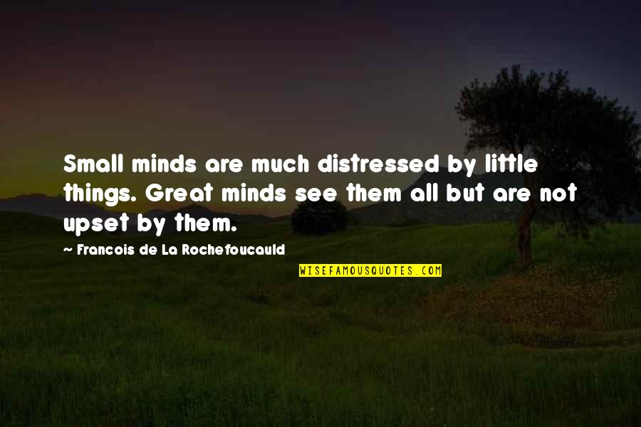 All Great Things Quotes By Francois De La Rochefoucauld: Small minds are much distressed by little things.