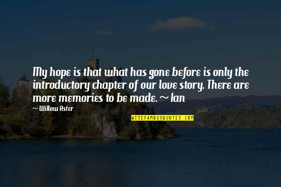 All Hope Gone Quotes By Willow Aster: My hope is that what has gone before