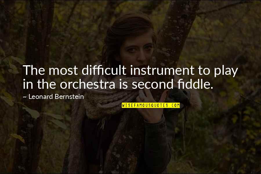 All I Can Do Is Cry Quotes By Leonard Bernstein: The most difficult instrument to play in the