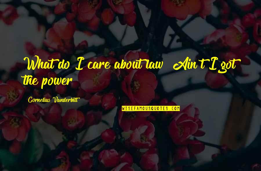 All I Do Is Care Quotes By Cornelius Vanderbilt: What do I care about law? Ain't I