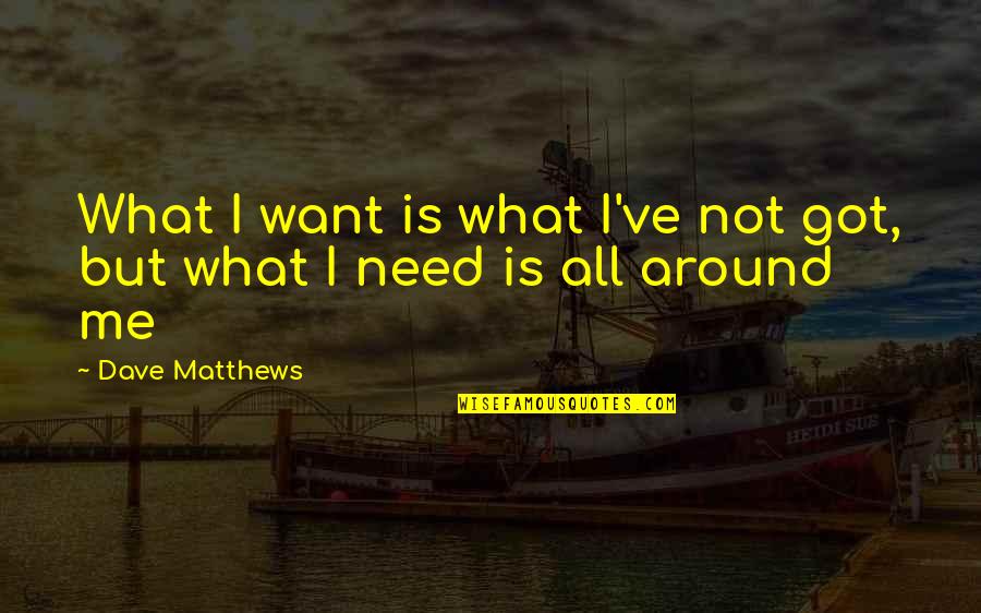 All I Need Is Me Quotes By Dave Matthews: What I want is what I've not got,