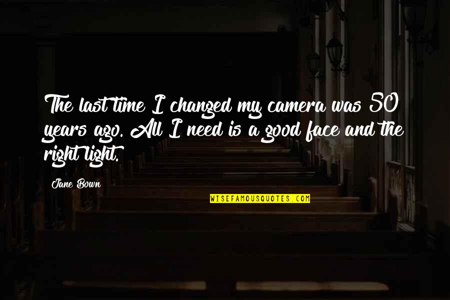 All I Need Is Quotes By Jane Bown: The last time I changed my camera was