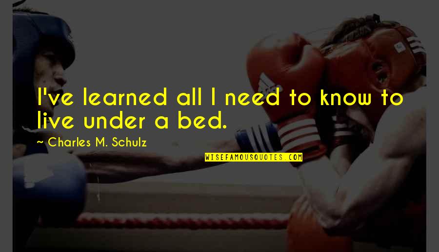 All I Need To Know Quotes By Charles M. Schulz: I've learned all I need to know to