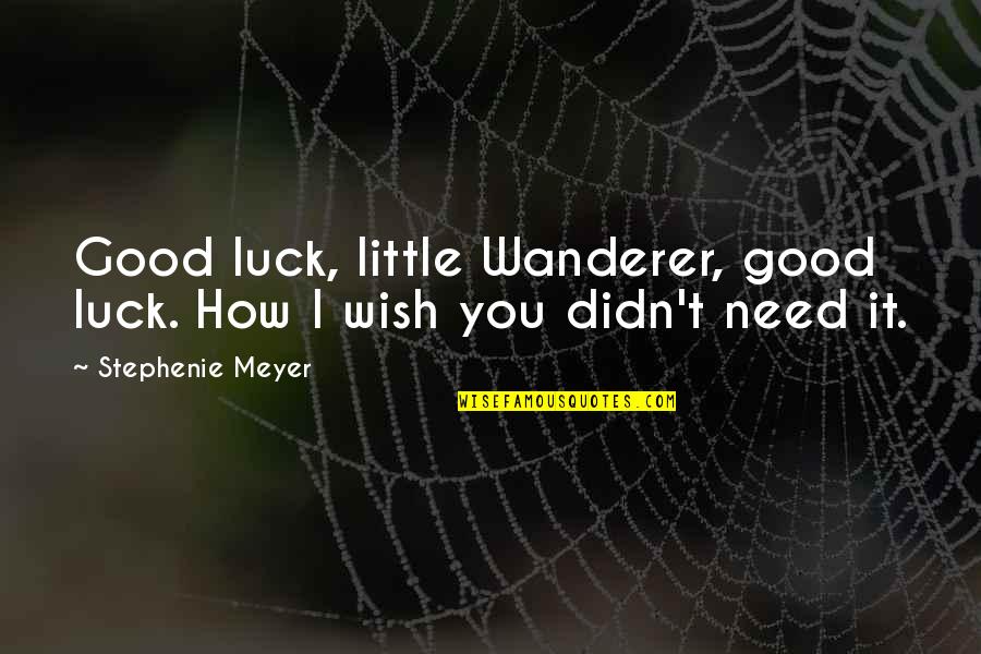 All I Need Was A Little More Quotes By Stephenie Meyer: Good luck, little Wanderer, good luck. How I