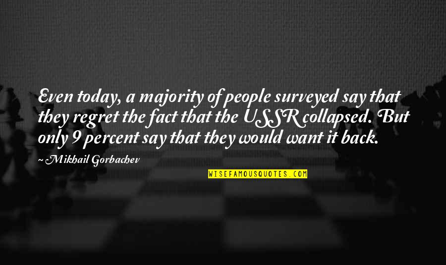 All I Want Is You Back Quotes By Mikhail Gorbachev: Even today, a majority of people surveyed say