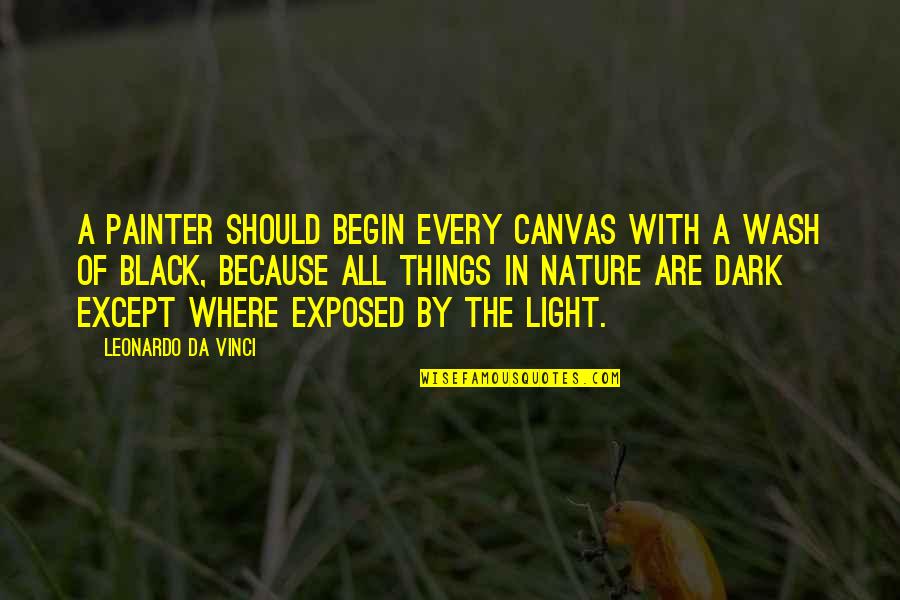 All In Black Quotes By Leonardo Da Vinci: A painter should begin every canvas with a