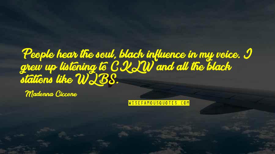 All In Black Quotes By Madonna Ciccone: People hear the soul, black influence in my