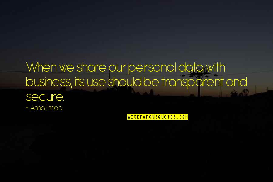 All In My Business Quotes By Anna Eshoo: When we share our personal data with business,