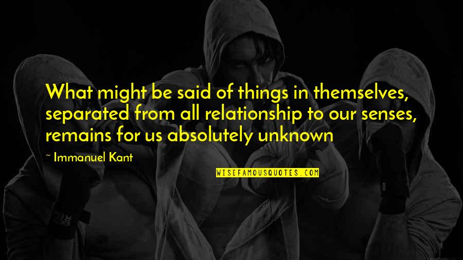 All In Relationship Quotes By Immanuel Kant: What might be said of things in themselves,