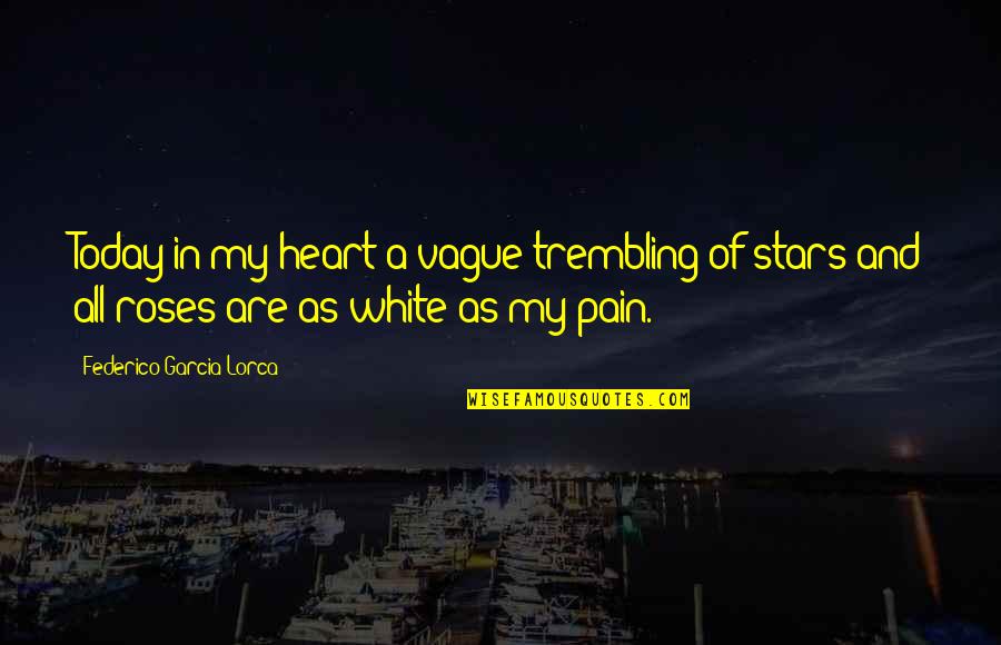 All In White Quotes By Federico Garcia Lorca: Today in my heart a vague trembling of