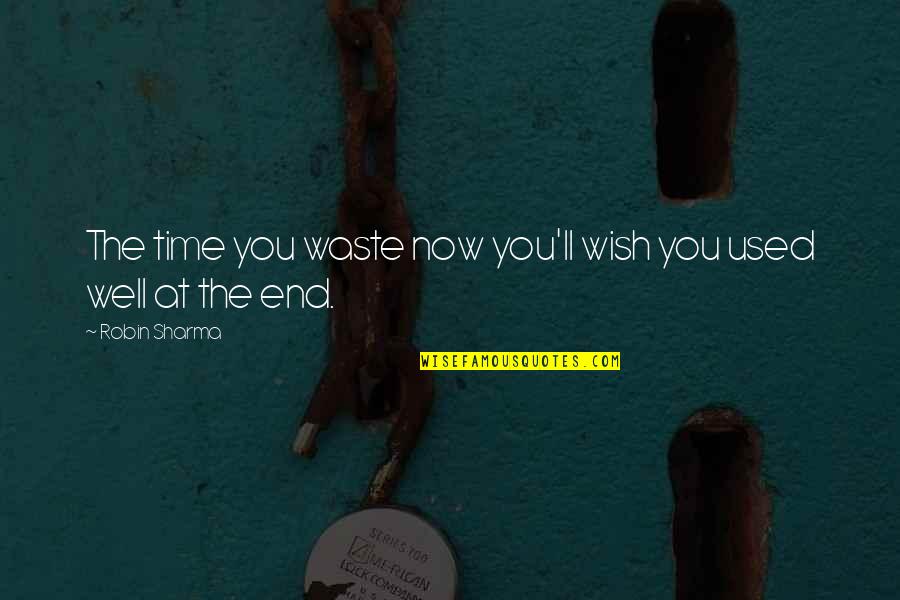 All Is Well That Ends Well Quotes By Robin Sharma: The time you waste now you'll wish you