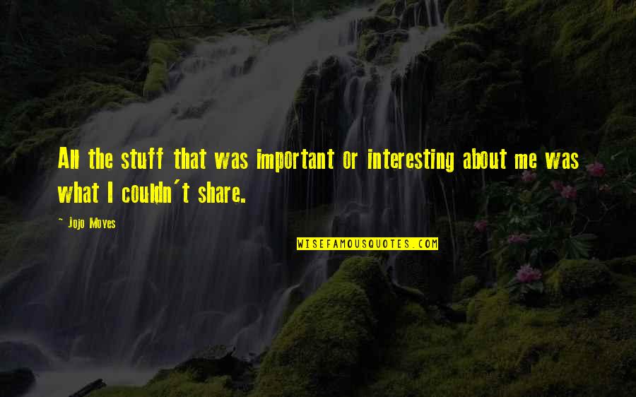 All Jojo Quotes By Jojo Moyes: All the stuff that was important or interesting