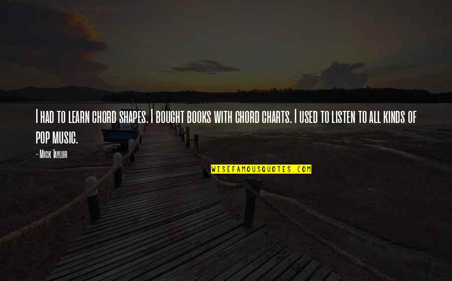 All Kinds Quotes By Mick Taylor: I had to learn chord shapes. I bought All Kinds Quotes By Mick Taylor: I had to learn chord shapes. I bought