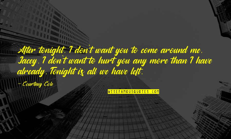 All Left Me Quotes By Courtney Cole: After tonight, I don't want you to come